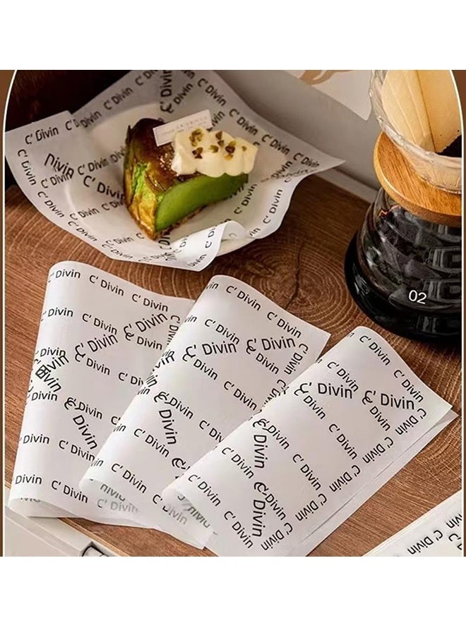 200 Pcs 7.1x7.1 Inch White Printed French Text Sandwich Wrapping Paper Waterproof Greaseproof Waxed Baking Sheets for Fried Chicken Deli Food Picnics Eid Parties Family Gatherings BBQs Lunch Boxes Kitchen Supplies - Image 5
